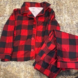 Carter's Kids Red and Black Checkered Pajama Set